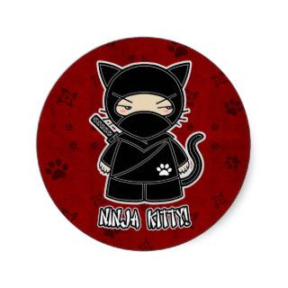 Ninja Kitty In Red Sticker