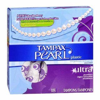 Tampax Pearl Ultra Unscented Plastic 18 Count (Pack of 6) Health & Personal Care