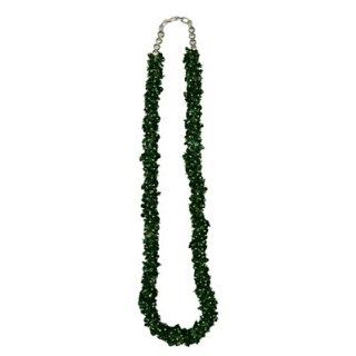 200.00 Cts Natural Green Tourmaline Bead Tumble Necklace in Silver Jewelry