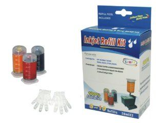 Cartridge refill kit for HP 364/564/364XL/564XL Cyan, magenta & yellow ink cartridges