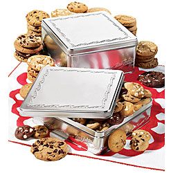 Mrs. Fields Classic Silver Six flavor Cookie Gift Tin (24 Cookies) Mrs. FIelds Cookies