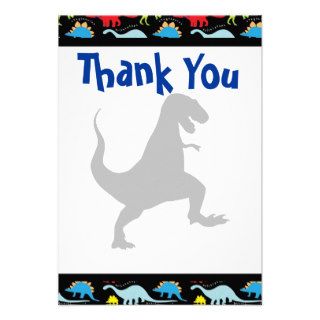 T Rex Dinosaur Birthday Party Thank You Cards
