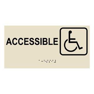 ADA Accessible Braille Sign RSME 365 SYM BLKonAlmond Accessibility  Business And Store Signs 