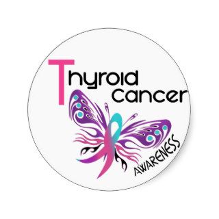Thyroid Cancer BUTTERFLY 3.1 Stickers