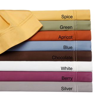 400 Thread Count Double Merrow Hem Cotton Rich Solid Sheet Set or Pillowcase Separates Sheets