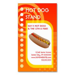 hot dog loyalty sunrise business cards