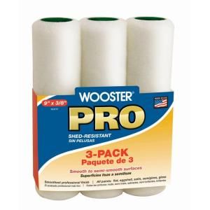 Wooster Pro 9 in. x 3/8 in. High Density Woven Roller Cover (3 Pack) 0HR4810090