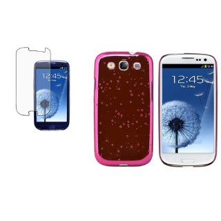 CommonByte Pink Chrome Raindrop Clip On Case+Anti Glare Film for Samsung Galaxy S 3 i9300 Cell Phones & Accessories