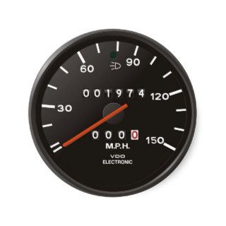 Racing car speedometer, inspired by air cooled 911 round stickers
