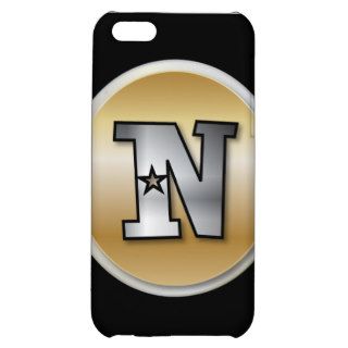 Monogrammed gold and silver effect letter N Cover For iPhone 5C
