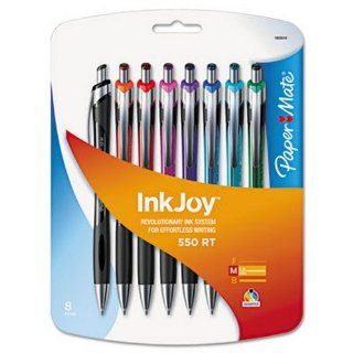Paper Mate InkJoy 550 RT Retractable Medium Point Advanced Ink Pens, 8 Colored Ink Pens (1803510)  Ballpoint Pens 