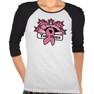 Superstar Survivor Custom Name Breast Cancer T Shirts