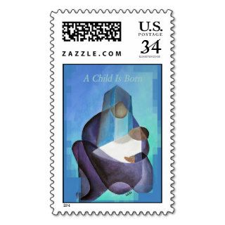 A Child Is Born Christmas Greeting Stamps
