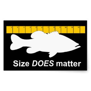 "Size Does Matter"   Funny bass fishing Rectangular Stickers