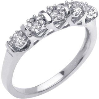 0.35ct White Diamonds 14K White Gold Women's Diamond Channel Wedding Band Jewelry