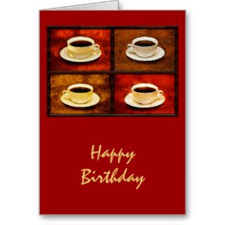 Variations on a Cup of Coffee  4 Different Styles Greeting Card