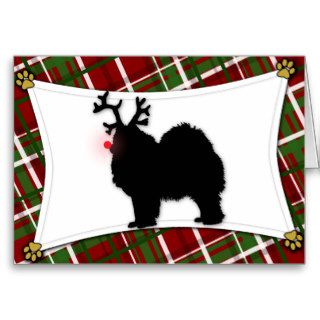 Samoyed Reindeer Christmas Card