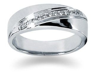 0.12 ctw. Men's Round Diamond Wedding Band in Platinum SZUL Jewelry