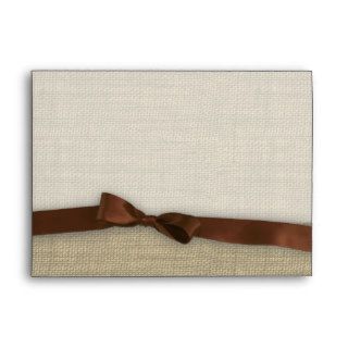 Ribbon and Burlap Brown Envelopes