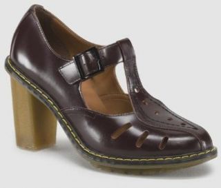 Dr. Martens Womens ARIANNA Cut Out T BAR. Color Style Oxblood. UK Size 3 Clothing