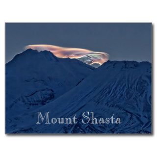 GLOWING CLOUD ABOVE MOUNT SHASTA POSTCARDS