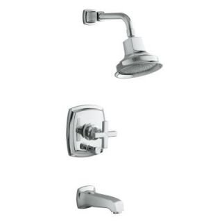 KOHLER Margaux Bath and Shower Faucet Trim with Cross Handle in Polished Chrome (Valve not included) K T16233 3 CP
