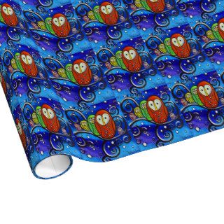 Snow Day II Owls in Snow Christmas Wrapping Paper