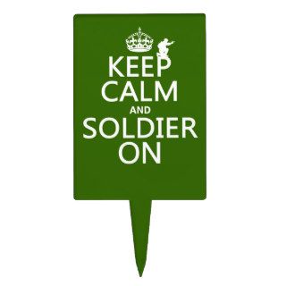 Keep Calm and Soldier On (any background color) Cake Pick