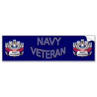 Navy Veteran Logo Bumper Sticker