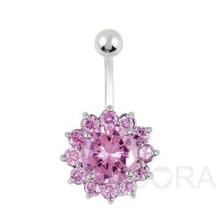 14g Hearts Rhinestone Belly Piercing Ring Navel Button Belly Bar Body Fr374 3 Health & Personal Care