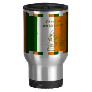 Irish Flag With Human Skull Drawing Mug