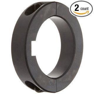 Ruland SPK 6 F Two Piece Clamping Shaft Collar With Keyway, Black Oxide Steel, .375" Bore, 7/8" OD, 11/32" Width, 3/32" Keyway Width (Pack of 2) Clamp On Shaft Collars
