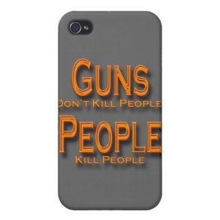 Guns Don't Kill People Kill People orange Cover For iPhone 4