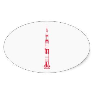 Saturn Rocket Oval Stickers