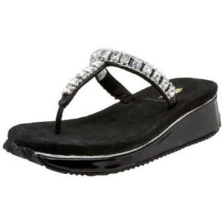 Volatile Women's Millionare Thong Sandal, Black, 6 M US Shoes
