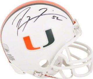 Ray Lewis Miami Hurricanes Autographed Mini Helmet Sports Collectibles
