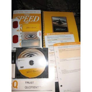 LEADING AT THE SPEED OF TRUST; 8 ITEM SET PAPERBACK BOOK; SPIRAL BOOK; TRUST QUOTIENT REPORT SAMPLE; TRUST ACTION PLAN; WEEKLY INTEGRATION PROCESS; TRUST ACTION CARDS; GLASSES; ONE PARTICIPANT DVD FRANKLIN COVEY Books