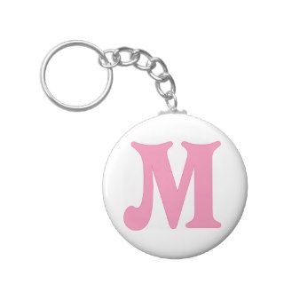 Pink letter M keychain