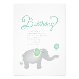 Elephant Birthday Invitation