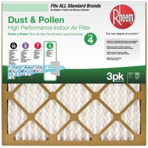 Rheem 12 in. x 18 in. x 1 in. Basic Household Pleated Air Filter (3 Pack) 64300.011218
