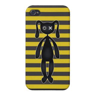 Goth Yellow and Black Bunny iPhone 4/4S Covers