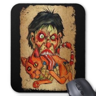 zombie eating bacon cat mousepad