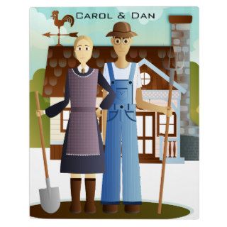 Farming Couple with tools Wedding gifts Photo Plaque