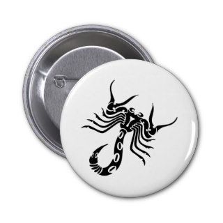 Tribal Scorpion Tattoo Pinback Buttons