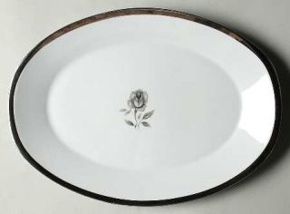 Empress (Japan) Rosemont 14 Oval Serving Platter, Fine China Dinnerware   Black
