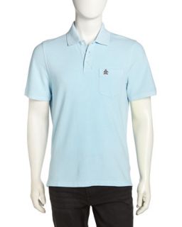 Day Pique Knit Polo Shirt, Crystal Blue