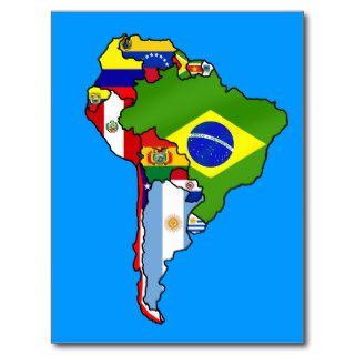 South American flags of South America flag Map Post Cards