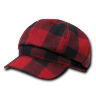 Original Plaid Newsboy Hats RED, S / M at  Mens Clothing store