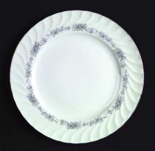 Royal Jackson Blue Heaven Dinner Plate, Fine China Dinnerware   Platinum Trim, R