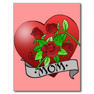 Mom Tattoo Gifts and T shirts Postcards